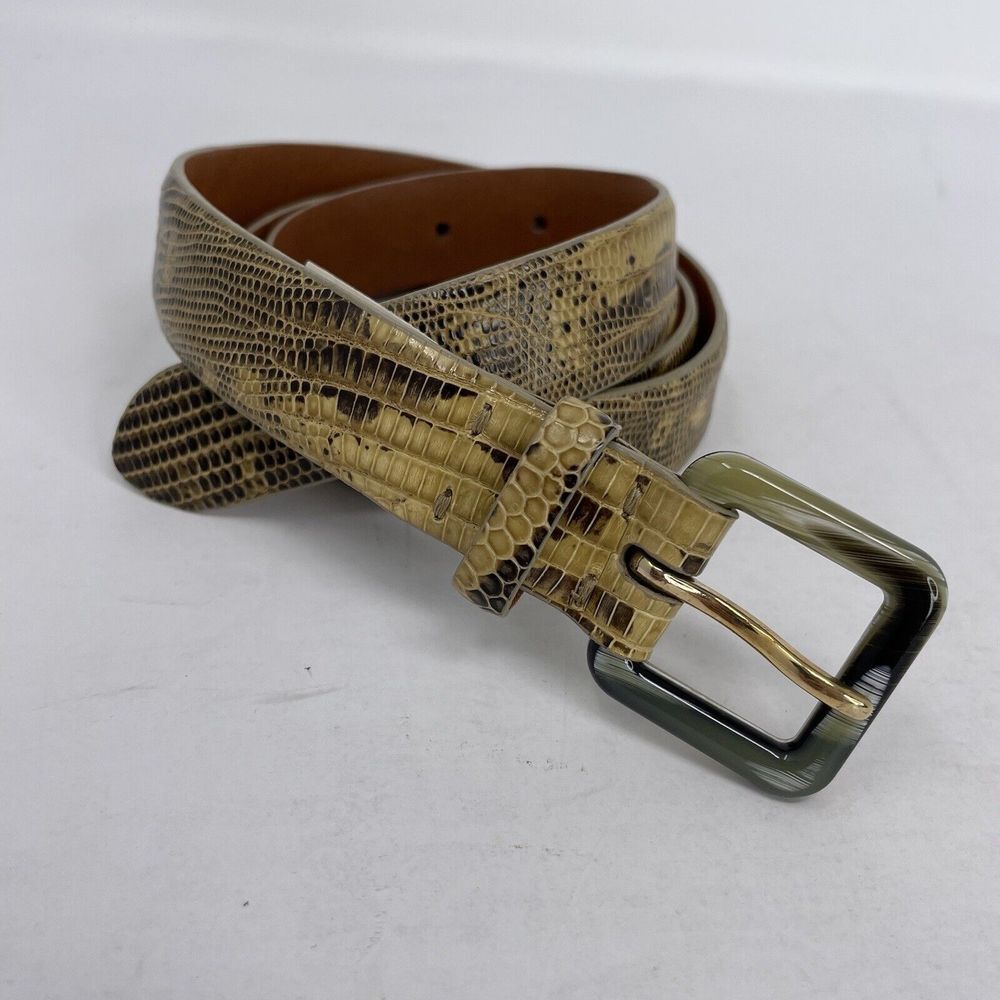 RALPH LAUREN Belt Womens Medium M Genuine Lizard NEW Beige Made in Italy